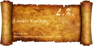 Lenkh Karion névjegykártya